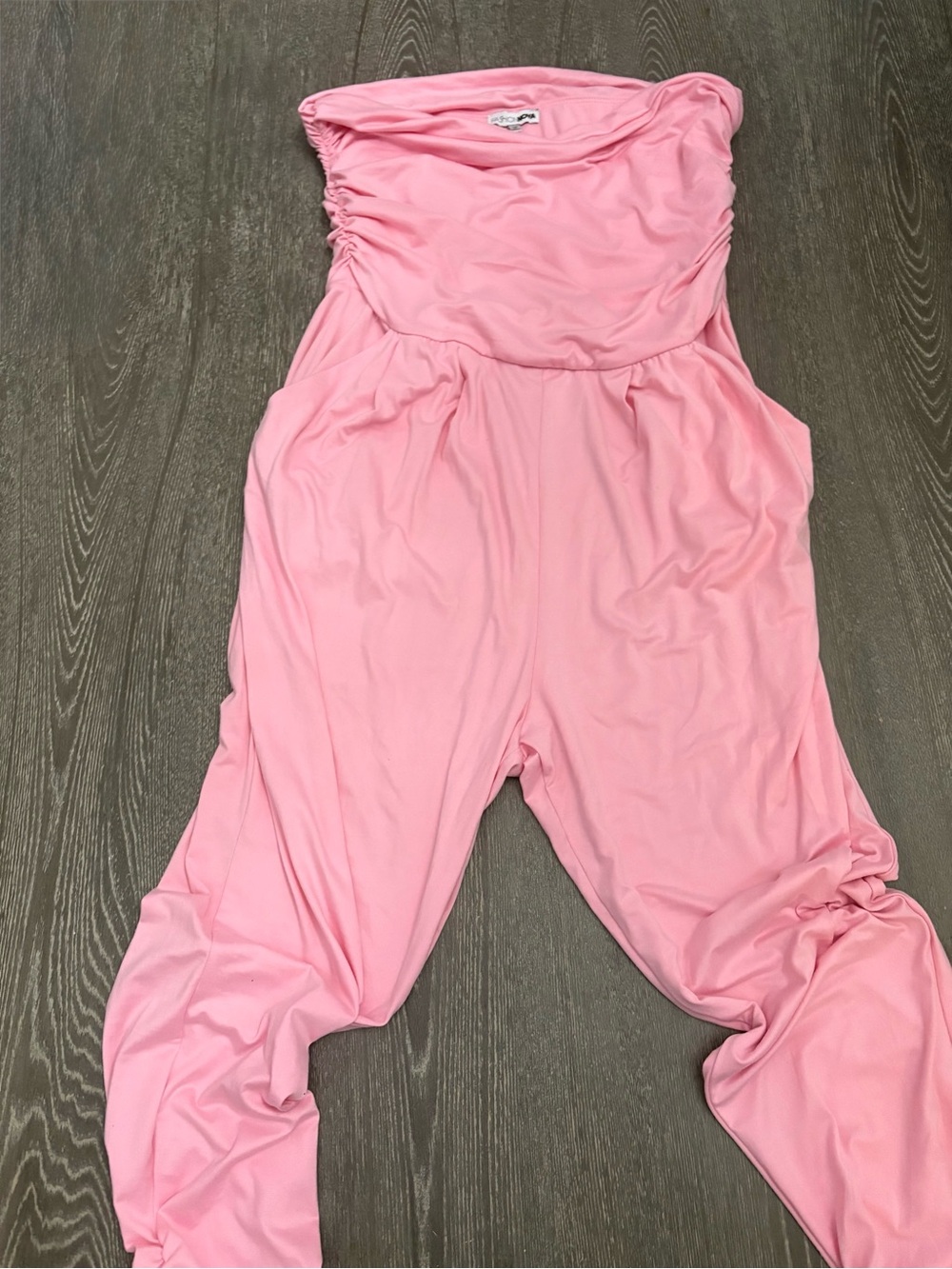 Fashion Nova Light Pink Strapless Jumpsuit